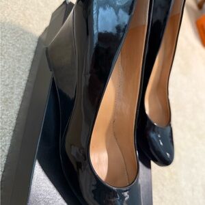 J. Crew Black Patent Leather Wedges